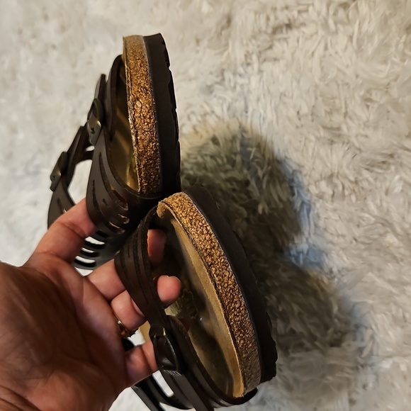 Birkenstock Womens Mocha GranadaBirkibuc Leather Slide Sandals Size 40 ,US 9.5 - Picture 7 of 10